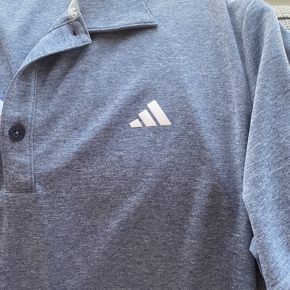 Mens Adidas Large Golf Polo. Heather Blue - Picture 4 of 4
